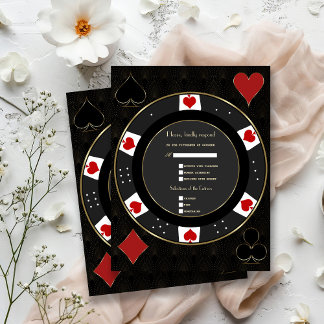 Elegantes Casino Vegas Poker RSVP Karte