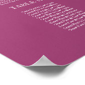 Elegantes Cassis Seating Chart-Zeichen Poster (Ecke)