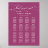 Elegantes Cassis Seating Chart-Zeichen Poster (Vorne)