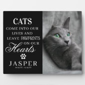 Elegantes Cat Memorial Foto & Quote Fotoplatte (Vorderseite)