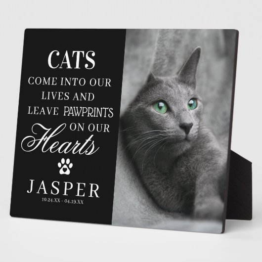 Elegantes Cat Memorial Foto & Quote Fotoplatte (Seite)