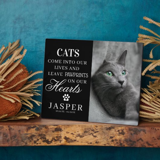 Elegantes Cat Memorial Foto & Quote Fotoplatte (Seite)