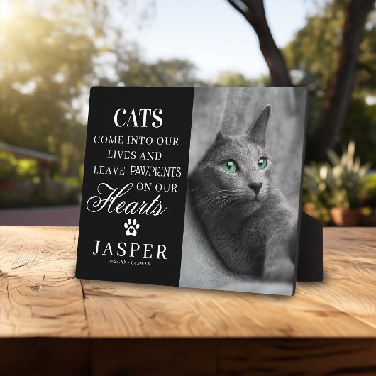 Elegantes Cat Memorial Foto & Quote Fotoplatte