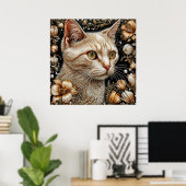 Elegantes Cat Portrait Poster (Heimbüro)