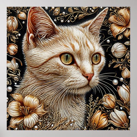 Elegantes Cat Portrait Poster (Vorne)