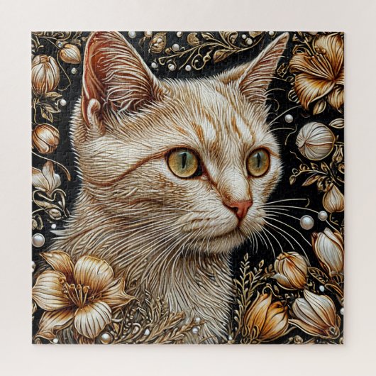 Elegantes Cat Portrait Puzzle (Vertikal)