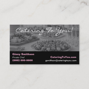 Elegantes Catering Food-Service & Privatköchin Visitenkarte