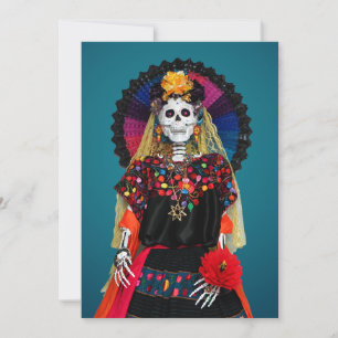 Elegantes Catrina in traditioneller mexikanischer Einladung