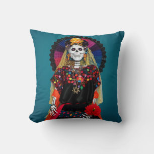 Elegantes Catrina in traditioneller mexikanischer  Kissen
