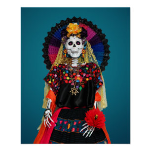Elegantes Catrina in traditioneller mexikanischer  Poster