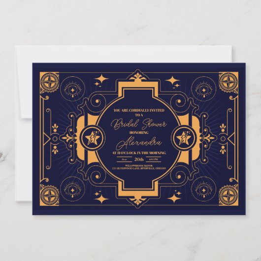 Elegantes Celestial-Brautparty Einladung (Vorderseite)