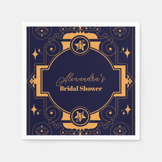 Elegantes Celestial-Brautparty Serviette (Vorderseite)