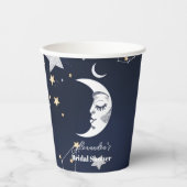 Elegantes Celestial Crescent Moon Brautparty Pappbecher (Vorderseite)