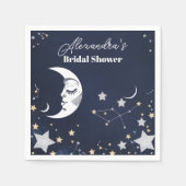 Elegantes Celestial Crescent Moon Brautparty Serviette (Vorderseite)