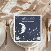 Elegantes Celestial Crescent Moon Brautparty Serviette