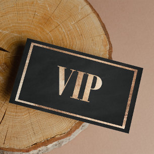 Elegantes Chalk Black Rose Gold VIP-Card Mitglied Visitenkarte