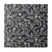 Elegantes Chalkboard Blumenmuster Fliese (Vorderseite)