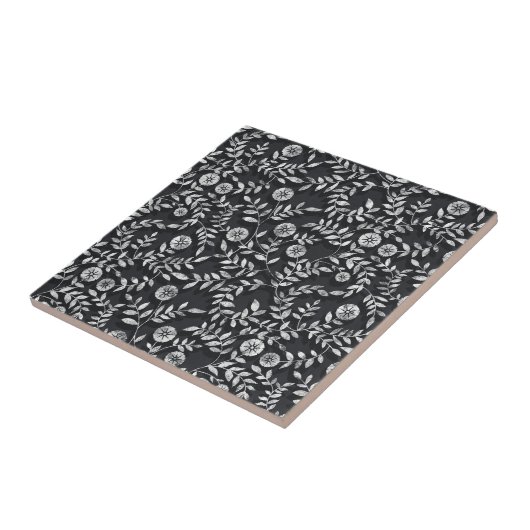 Elegantes Chalkboard Blumenmuster Fliese (Seite)