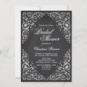 Elegantes Chalkboard Corner Blühe Brautparty Einladung (Vorderseite)