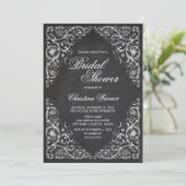 Elegantes Chalkboard Corner Blühe Brautparty Einladung (Stehend Vorderseite)