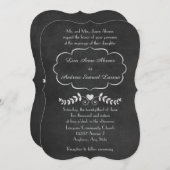 Elegantes Chalkboard feierliche Hochzeit Einladung (Vorne/Hinten)
