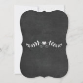 Elegantes Chalkboard feierliche Hochzeit Einladung (Rückseite)