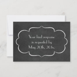 Elegantes Chalkboard feierliche Hochzeit RSVP Karte
