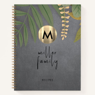 Elegantes Chalkboard Grüne Familienrezeptbuch Notizblock