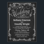 Elegantes Chalkboard Hochzeitsempfang Einladung<br><div class="desc">Vintage Chalkboard Wedding Einladungen - Wirble, lockige, extravagante Swooshs und schöne Retro-Typografie im Viktorianischen Stil machen eine auffällige Schwarz-Weiß-Einladung zur Hochzeit. Fügen Sie Ihre Namen und Hochzeitsinformationen in dieser leicht zu verwendenden Vorlage hinzu. Elegante, gemischte Kreide- und Letterpress-Typografie eignet sich sowohl für formale als auch für semiformale Themen. Ideal für...</div>