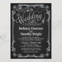 Elegantes Chalkboard Hochzeitsempfang