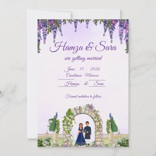 Elegantes Chalkboard Hochzeitsempfang | Floral Sav Einladung (Vorderseite)