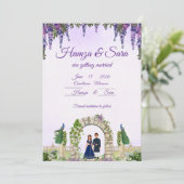 Elegantes Chalkboard Hochzeitsempfang | Floral Sav Einladung (Stehend Vorderseite)