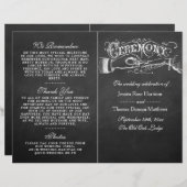 Elegantes Chalkboard Hochzeitsprogramm (Vorne/Hinten)