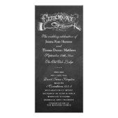 Elegantes Chalkboard Hochzeitsprogramm Werbekarte (Vorne)
