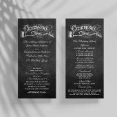 Elegantes Chalkboard Hochzeitsprogramm Werbekarte