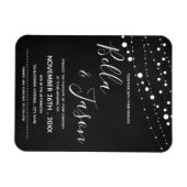 Elegantes Chalkboard mit String Lights Wedding Magnet (Horizontal)