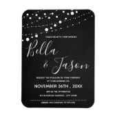 Elegantes Chalkboard mit String Lights Wedding Magnet (Vertikal)