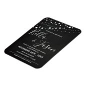Elegantes Chalkboard mit String Lights Wedding Magnet (Linke Seite)