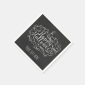 Elegantes Chalkboard Pumpkin Happy Halloween Party Serviette (Ecke)