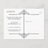 Elegantes Chalkboard Save the Date Hochzeit Postka Ankündigungspostkarte (Rückseite)