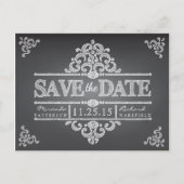 Elegantes Chalkboard Save the Date Hochzeit Postka Ankündigungspostkarte (Vorderseite)