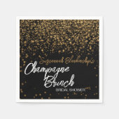Elegantes Champagne Brunch Brautparty Gold Bokeh Serviette (Vorderseite)