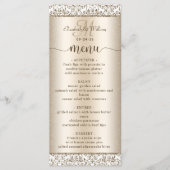 Elegantes Champagne Damask Wedding Menu Menükarte (Vorderseite)