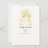 Elegantes Champagne Double Celebration Joint Party Einladung (Rückseite)