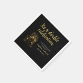 Elegantes Champagne Double Celebration Joint Party Serviette (Ecke)
