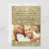 Elegantes Champagne Gold Black Wedding Foto Save The Date (Vorderseite)
