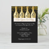 Elegantes Champagne Silvester Party Einladung (Stehend Vorderseite)