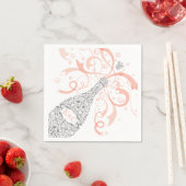 Elegantes Champagner-Flaschenpapier Napkin 2 Serviette (Beispiel)