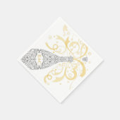 Elegantes Champagner-Flaschenpapier Napkin Serviette (Ecke)