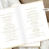 Elegantes Champagner-Folded-Hochzeitsprogramm